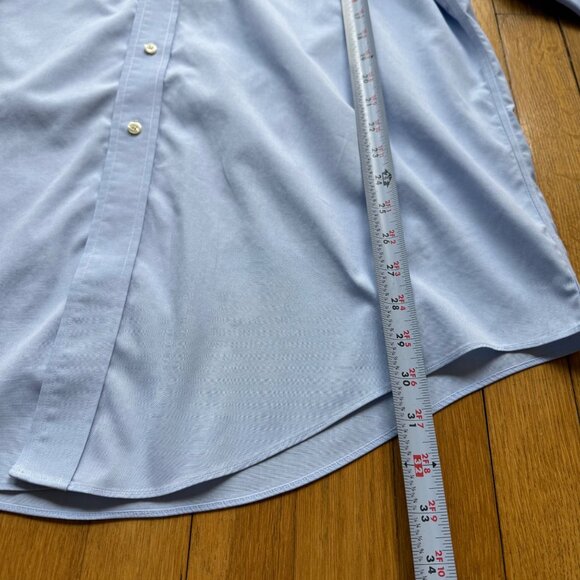 Brooks Brothers Size 17 1/2 - 35 Blue Slim Fit Non-Iron The Original Polo Shirt - Picture 7 of 16
